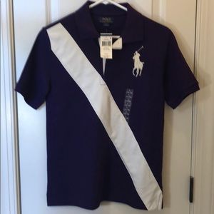 Dark purple short sleeve Polo shirt boys L(14-16)